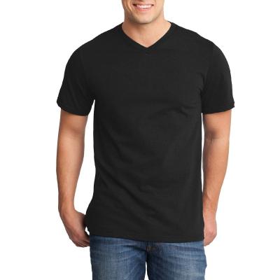 China Anti-Wrinkle V-Neck 100% Cotton Men's Casual T-Shirt For Summer for sale