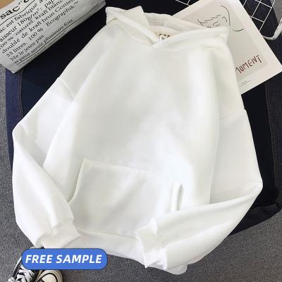 China free sample Anti-wrinkle free sample design 2021 drops customized logo S-3XL plus size oversize cover white women basic Hoodies with pockets for sale