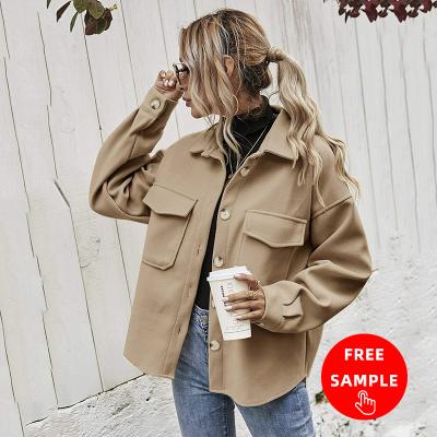 China 2021 New Arrival Free Sample Anti-wrinkle Casual Stylish Thick Loose Winter Outer Wear Woolen Coat For Women for sale