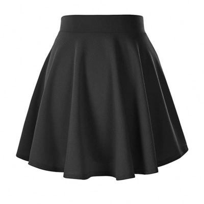 China Cocos Anti-Static Urban Women Basic Soft Stretch Flare Casual Mini Skater Skirt for sale