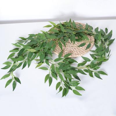 China Beautiful Colorful Artificial Eucalyptus Garland With Willow Leaves Artificial Willow Leaf Wall Greenery Garland Willow Leaf Artificial For Wedding for sale