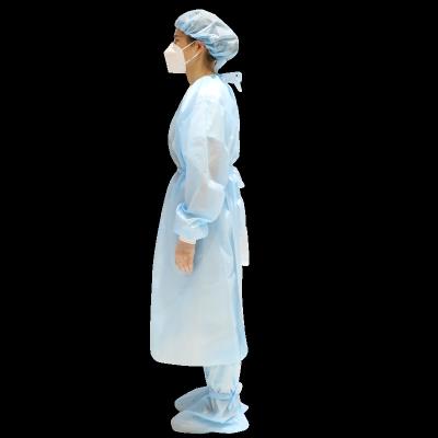 China SMS +PE film factory sms PPE isolation gown disposable level 1 nonwoven protective gown for sale