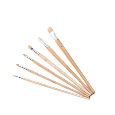 China Watercolor Painting Professional Artist Watercolor Round Art Paint Brushes 6PCS Bristle Painting for sale