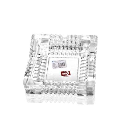 China Vintage Crystal Ashtray Luxury Nostalgic Home Hotel Restaurant Use Simple Square Glass Ashtray for sale