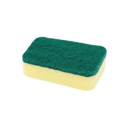 China Sustainable House Tools Kitchen Dish Wash 2pcs Square Sponge Polyester Cleaning Scouring Pad for sale