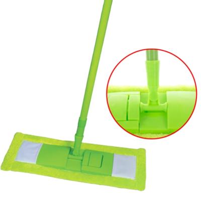 China Sustainable Fiber Plastic Flat Adjustable Home Clean Replaceable Head Kitchen Broom Floor Iron Tool Cleaning Broom for sale