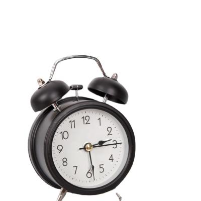 China Various Sizes Metal Battery Power Bedroom Table Style Twin Desk Bell Alarm Clock Antique Classical Bedside Clock for sale