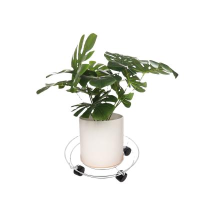 China Large Metal Modern Multifunctional Wire Planter Rolling Tray Movable Plant Stand With Wheels Round Plant Gas Tank for sale