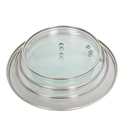 China Eco - Friendly Round Toughened Glass Lid For Cookware G Type Glass Lids for sale