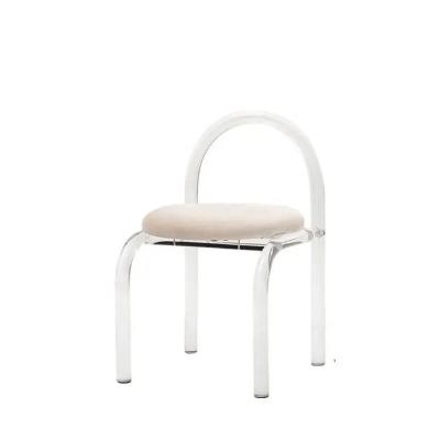 China Modern YMSC Minimalism Transparent Acrylic Upholstered Dining Chair for sale