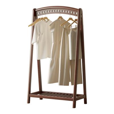 China Adjustable (other) YMSC Hat Shoe Display Drying Rack Clothes Hanger Wooden Standing Coat Rack for Living Room for sale