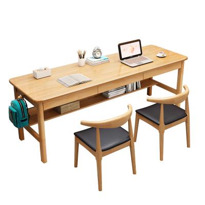 China Extendable YMSC Wooden Office Furniture Solid Wood Desk for Work/Computer/Learning/Study With Drawers for sale