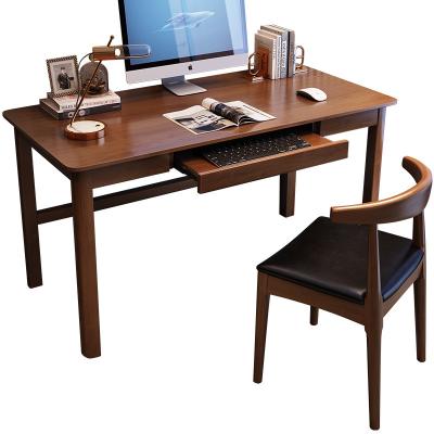 China Extendable YMSC Solid Wood Office Desk Computer Desk Wooden Office Furniture With Keyboard Tray for sale