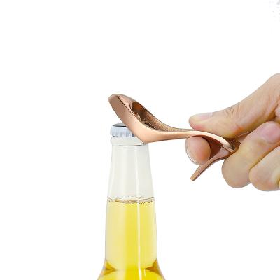 China Sustainable Customized Lost Wax Casting 304 Stainless Steel High Heel Form Aluminum Bottle Opener for sale