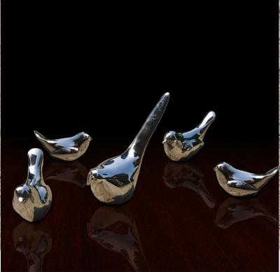 China European Style Professional Manufacturer Tiny Small Electroplate Bird Shape Metal Sculpture for sale