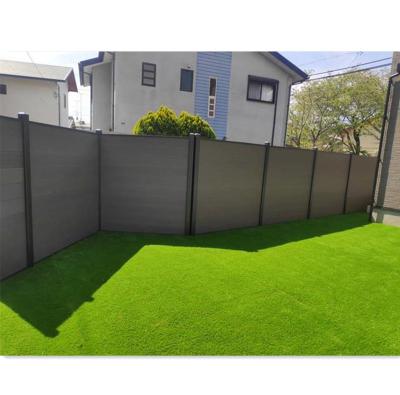 China Easily Assembled DIY House Panels Post Aluminum Wood Garden WPC Decorative Fence Plastic Composite UV Resistant Outdoor Fence for sale