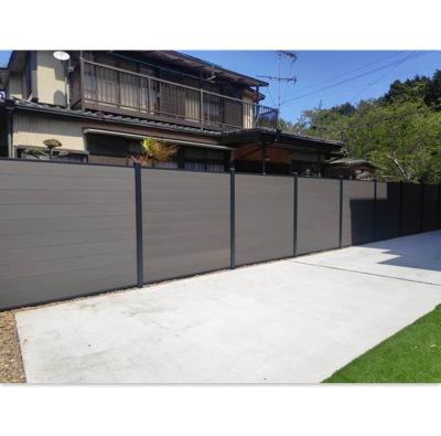 China Easily Assembled Two Tone Compound Wood Privacy Garden Wpc Fence Best Quality Easy Installation for sale