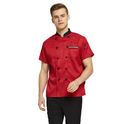 China Anti-Pilling Red Black White Chef Jacket Men's Jacket Chef Uniform Chef Coats Fashion Cheap In Small Quantity for sale