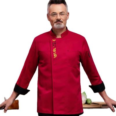 China Custom Wholesale Black Blend Custom Made Men's Coat Jackets Polyester Cotton Hotel Anti-Pilling Chef Uniforms Work Suit Restaurant Chef Uniform for sale