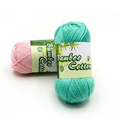 China Sustainable Made In China Bamboo Cotton Crochet Yarn Dyed Cone Fiber Hand Knitting Yarn for sale