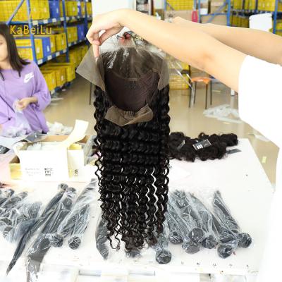 China Deep wave new arrive viigin straight 360 lace frontal wig, full lace wig silk base for sale