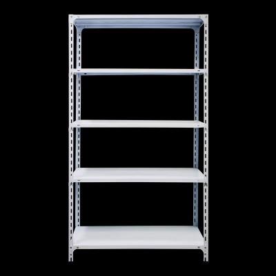 China Corrosion Protection Cheap Price Black 5 Layer Boltless Corner Shelf Steel Light Duty Warehouse Storage Industrial Rack for sale