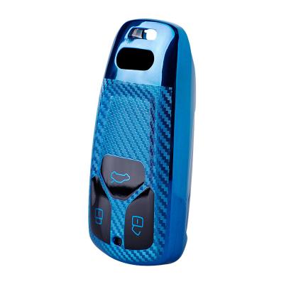 China Fashion Carbon Fiber TPU Car Key Case Cover For Audi A4 B9 Q5 Q7 TTT TTS 8S 2016 2017 Smart Remote Auto Accessories for sale