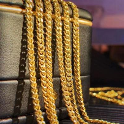 China Hiphop Wholesale Hip Hop Jewelry Solid Gold White Yellow Gold Iced Out Cuban Link Chain Necklace for sale