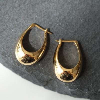 China Cute Circle Earrings With 14K Yellow Gold Latest Design For Women Fashion for sale