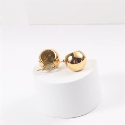 China Wholesale Aretas Fashion Lead Free Nickel Free 18k Gold Plated Stainless Steel Tiny Women's Minimalist Jewelry Ball Circle Earrings for sale