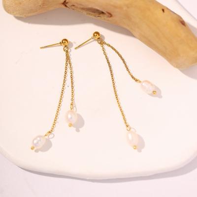 China Aretas Jewelry Lead Free Tasty Waterproof French Nickel Free Gold Plated Earring Accessories 18k Chain Tassel Cool Pearl Women Stud Earrings Hoops for sale