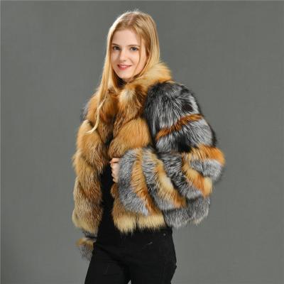 China Custom Made Women's Breathable Ditch Fur Special Design Premium Red Fox Fur Coat Women Winter Warm Fluffy Special Design Real Women for sale