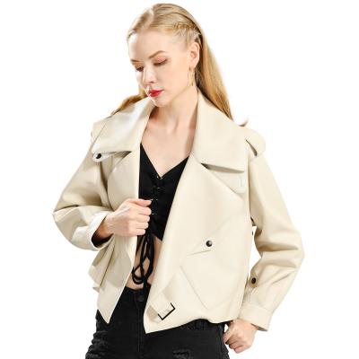 China QUICK DRY Genuine European Motorcycle Real Sheep Fashion Biker Style Fashion Leather Jacket Sheep Spring Leather Jacket For Women for sale