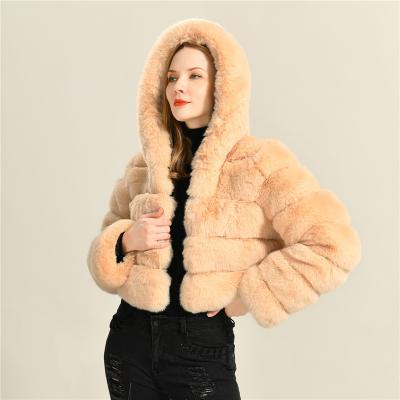 China High Quality Custom Made Faux Fur Full Length Hooded Fur Coat Manufacturer Thick And Warm Anti-wrinkle Winter Outerwear for sale