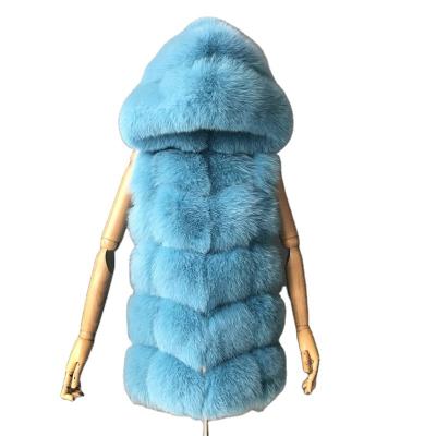 China New Arrival Plus Size Hooded Coat Plus Size Winter Woman Fox Fur Fox Fur Outdoor Stylish Custom Vest Handsome Waistcoat for sale