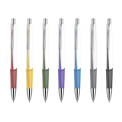 China School Ball Pen High Quality Advertising Press Triangle Promotional Pens With Metal Clip for sale