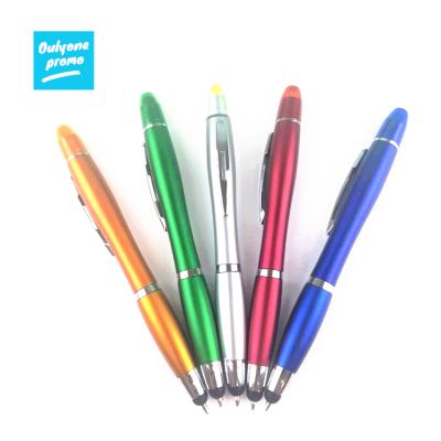 China School Ball Pen Advertising 3IN1 TWIST STYLUS PARKS WITH WAX HIGHLIGHTER FOR PROMOTIONS for sale