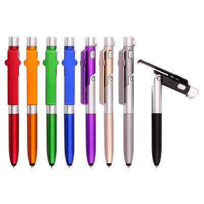 China Quality promotional facgtory price Pen High stylus foldable pens with LED light and phone holder for sale