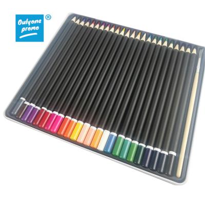 China Drawing Writing Wholesale 24 Promotional High Quality Wooden 7 Inch Colored Pencils Set With Brush And Canister Box Container For Students for sale