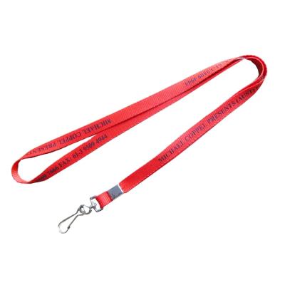 China Promotional Gift Custom Logo Printed 1 Cm Width Durable Silk Print Lanyard With Crimp And Swivel Clip for sale