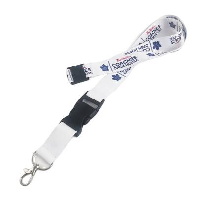 China Custom promotional gift logo printed 2cm width durable polyester nylon lanyard with metal lobster claw and safety buckle for sale