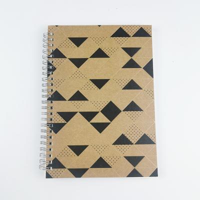 China Spiral A5 Wholesale High Quality Gold Line 160 Pages Size Triangle Spiral Notebooks Planners for sale