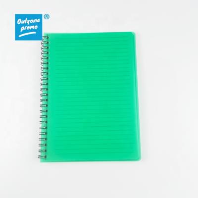 China Wholesale A6 PP Plastic Spiral Sheet 120 Pages Lined Paper Inside Spiral Notebooks For Promotions for sale