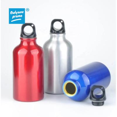 China Wholesales Sustainable Portable Custom Aluminum Single Wall Printing 300ml Outdoor Sport Kids Drinks Water Bottles With Carabiner for sale