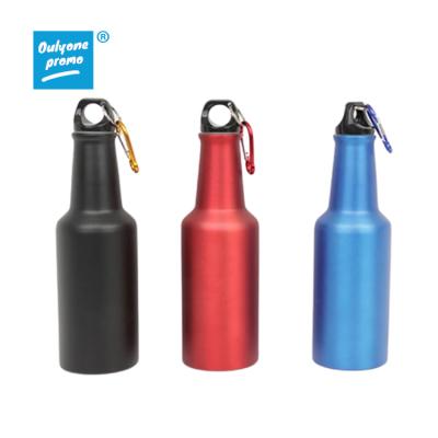 China Viable wholesales single walled beer bottle shaped small mouth 500ml aluminum beverage water bottles for outdoor sports and promotions for sale