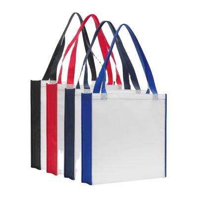 China Two Tone Recyclable Promotional Reusable Good Quality PP Non Woven Shopping Tote Bag for sale