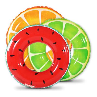 China Cute PVC Fruit Swimming Rings Watermelon Tube Inflatable Watermelon Durable Eco-Friendly Pool Float For Ladies And Kids for sale