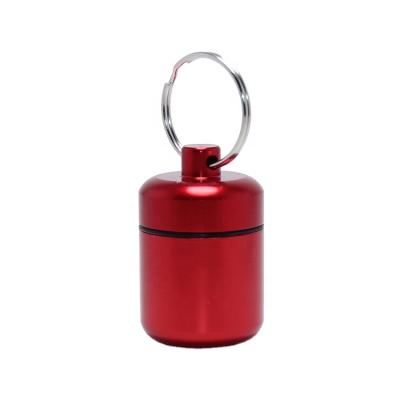 China Aluminum Tablet Container Pocket Pill Container Earplug Storage with Key Ring or Carabiner for sale