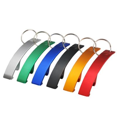 China Sustainable Cambered Aluminum Pocket Beer Bottle Opener With Key Chain And Customize Printed LOGO For Promotions for sale