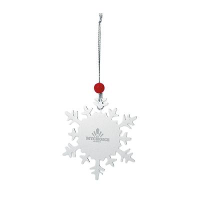 China Christamas decoration high quality promotional logo etched or printed decoration snowflake hanging ornaments for sale